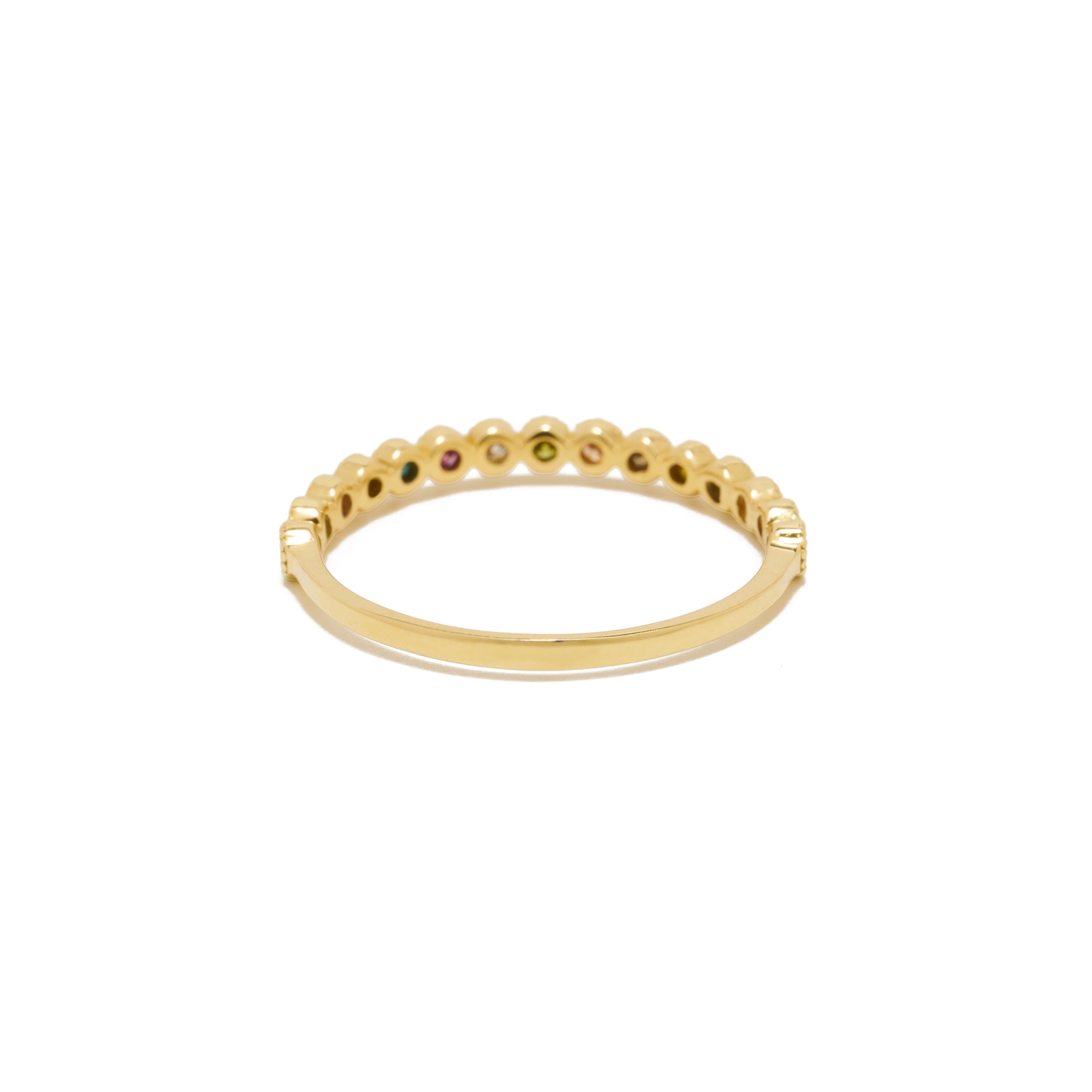MULTICOLOR MILGRAIN RING