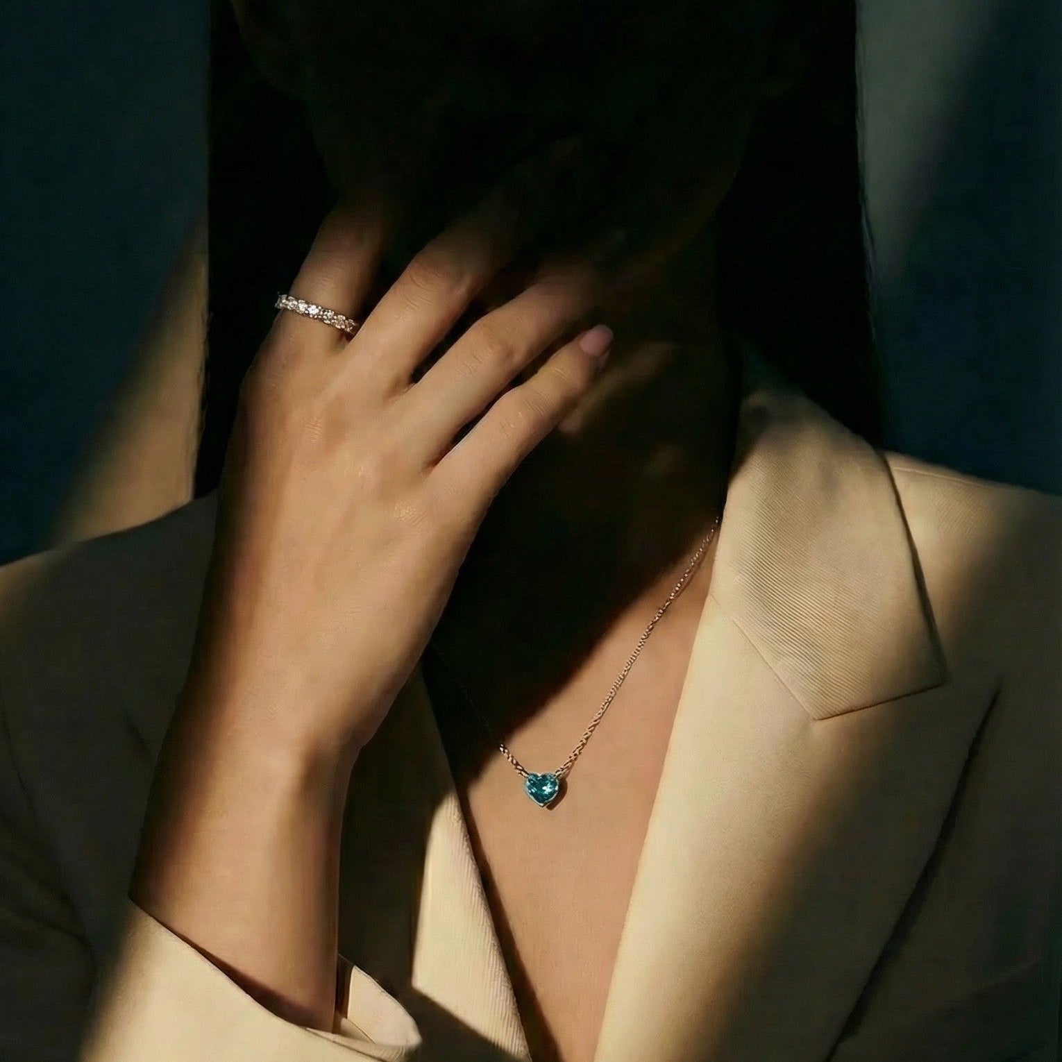 BLUE HEART SOLITAIRE PENDANT