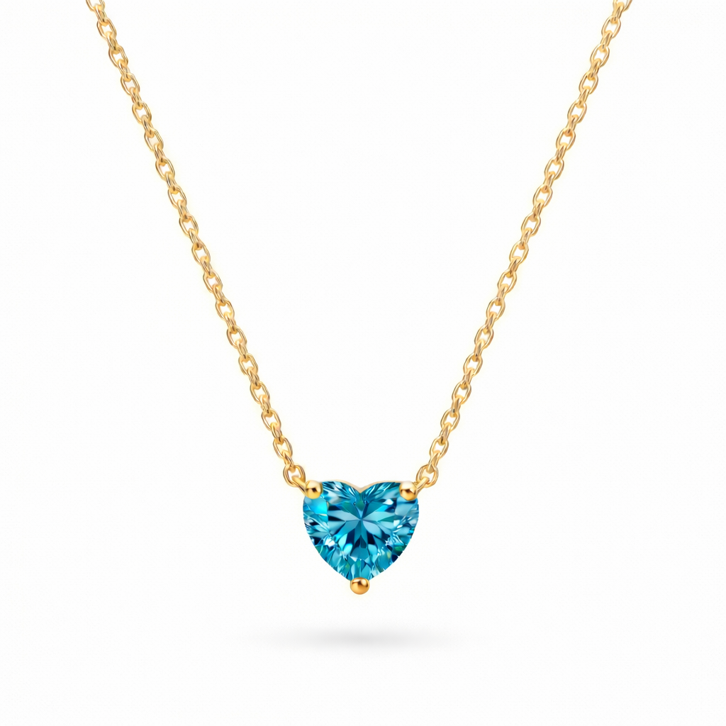 BLUE HEART SOLITAIRE PENDANT