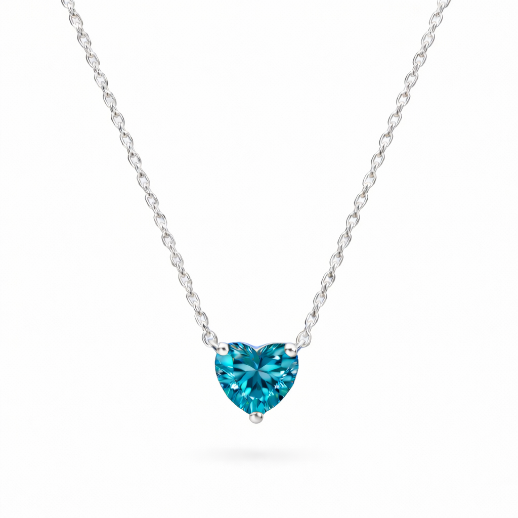 BLUE HEART SOLITAIRE PENDANT