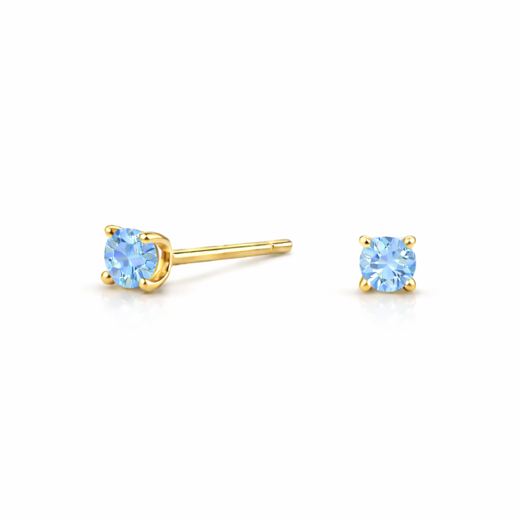 SHOMA HIRATSUKA × AURALAB – 0.06ct SIGNATURE STUD EARRING (blue)