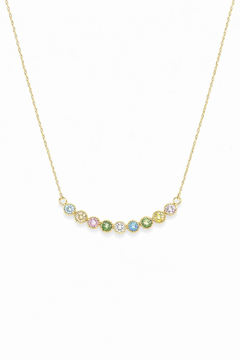 MULTICOLOR MILGRAIN LINE NECKLACE