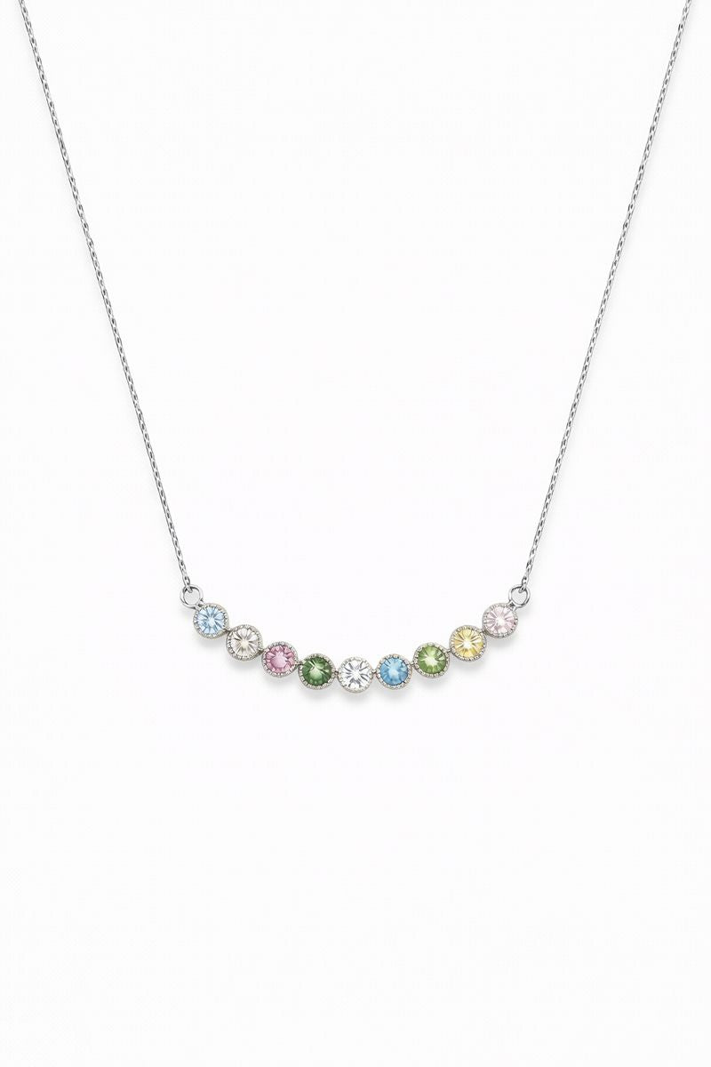 MULTICOLOR MILGRAIN LINE NECKLACE