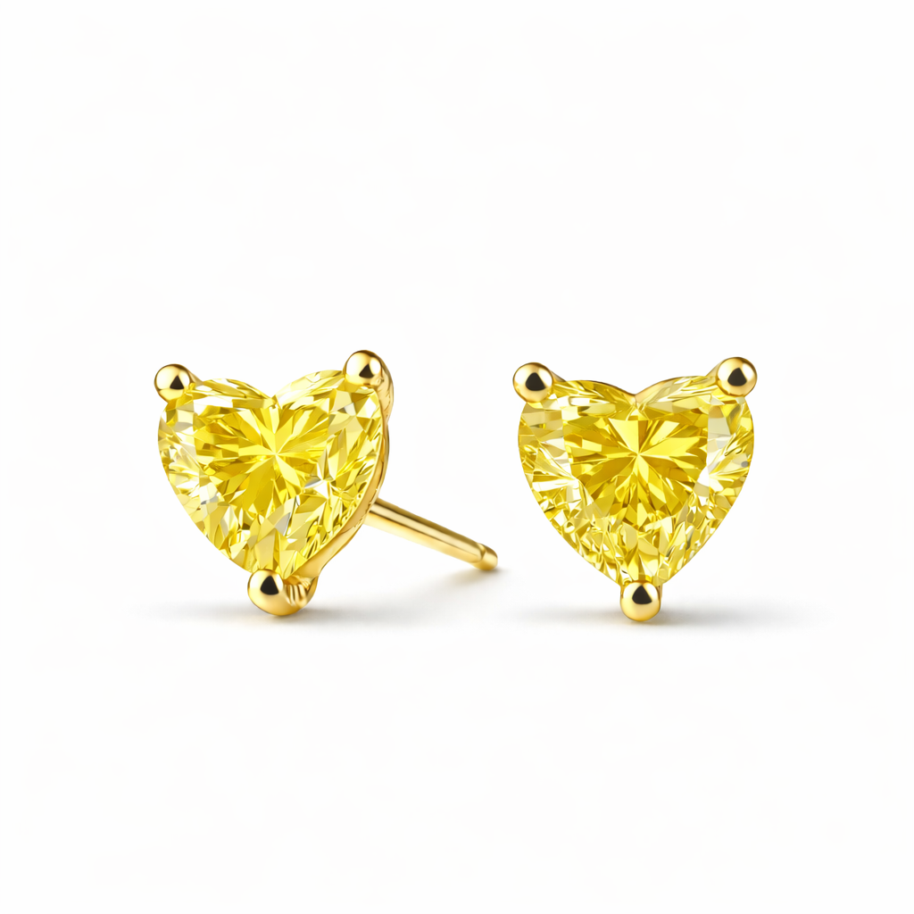 YELLOW HEART STUD EARRING