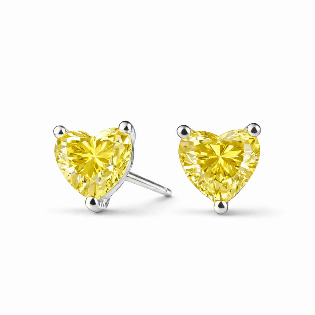 YELLOW HEART STUD EARRING