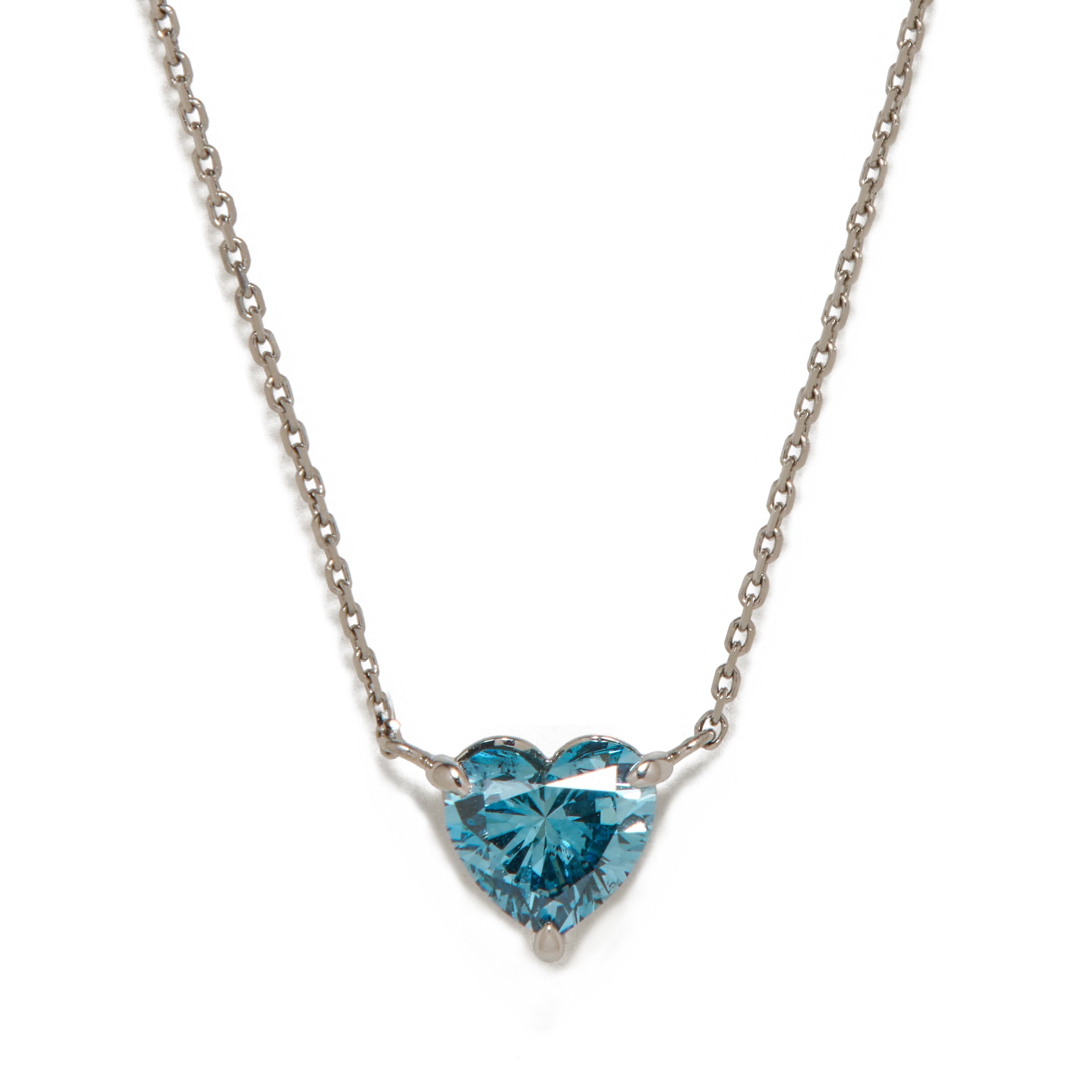 BLUE HEART SOLITAIRE PENDANT