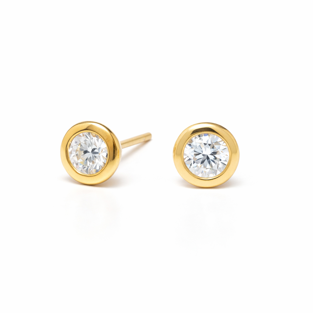 BEZEL STUD EARRING